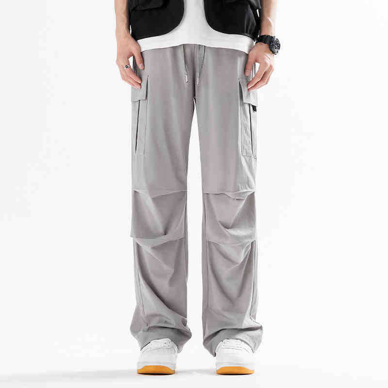 Унисекс летни спортни панталони с тънък ледено-силиков плат, големи джобове, бързосъхнещи