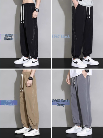 Ανδρικά ριγέ αθλητικά μακριά παντελόνια, λεπτή πολυεστερ-σπαντεξ ανάμειξη, γρήγορο στέγνωμα, ευθεία γραμμή, μεσαία μέση, μικροελαστικότητα