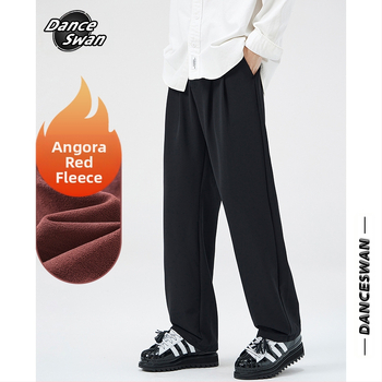 Ανδρικά casual παντελόνια από νάιλον με επένδυση φλίς, ελεύθερη γραμμή, μεσαία μέση, κορδόνι κλεισίματος, πολλαπλές τσέπες