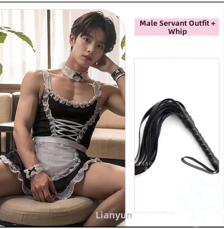 Vīriešu fetiša apakšveļa ar plecu siksnām un ķēdītēm, erotiska uniforma, poliesters 90–95%