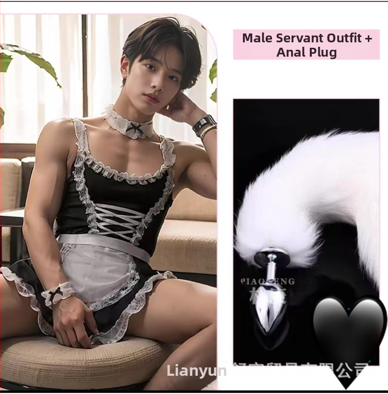 Vīriešu fetiša apakšveļa ar plecu siksnām un ķēdītēm, erotiska uniforma, poliesters 90–95%