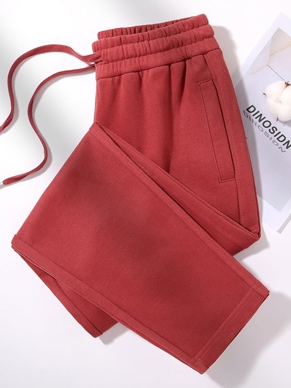 Дамски памучни панталони с прави крака и висока талия, ежедневен стил, съдържат 95% и повече памук