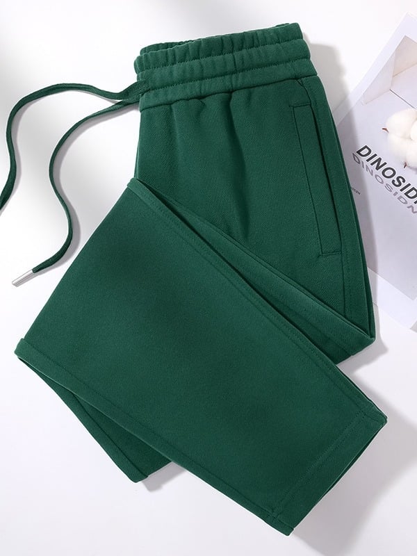 Дамски памучни панталони с прави крака и висока талия, ежедневен стил, съдържат 95% и повече памук