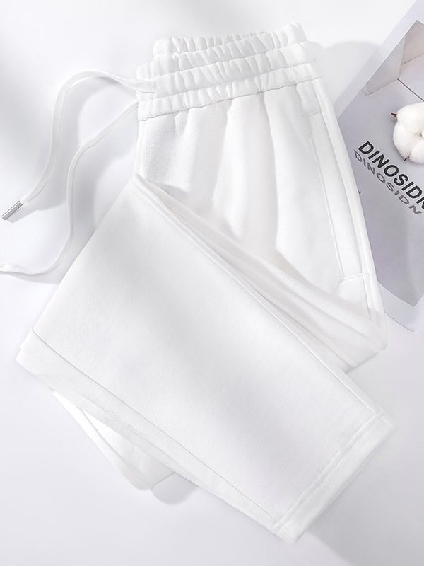 Дамски памучни панталони с прави крака и висока талия, ежедневен стил, съдържат 95% и повече памук