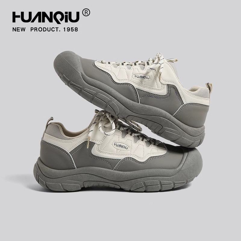 Pantofi de drumeție pentru bărbați, partea superioară din piele sintetică ușoară, talpă EVA, gleznă joasă, închidere cu șireturi, înălțime a tocului 3–5 cm