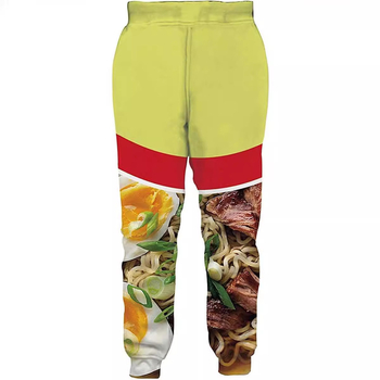 Αθλητικά παντελόνια καθημερινά με 3D εκτυπωμένο καρτούν μοτίβο, ύφασμα πολυεστέρα 88% διαπνέον, μέση με ζώνη, κλείσιμο με κορδόνι