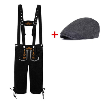 Vīriešu Oktoberfest kostīms – bez piedurknēm vestes, saīsinātas bikses līdz potītēm, cepure, poliesters, druka