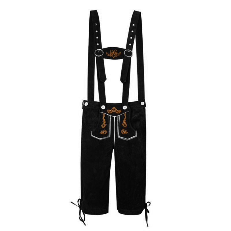 Vīriešu Oktoberfest kostīms – bez piedurknēm vestes, saīsinātas bikses līdz potītēm, cepure, poliesters, druka