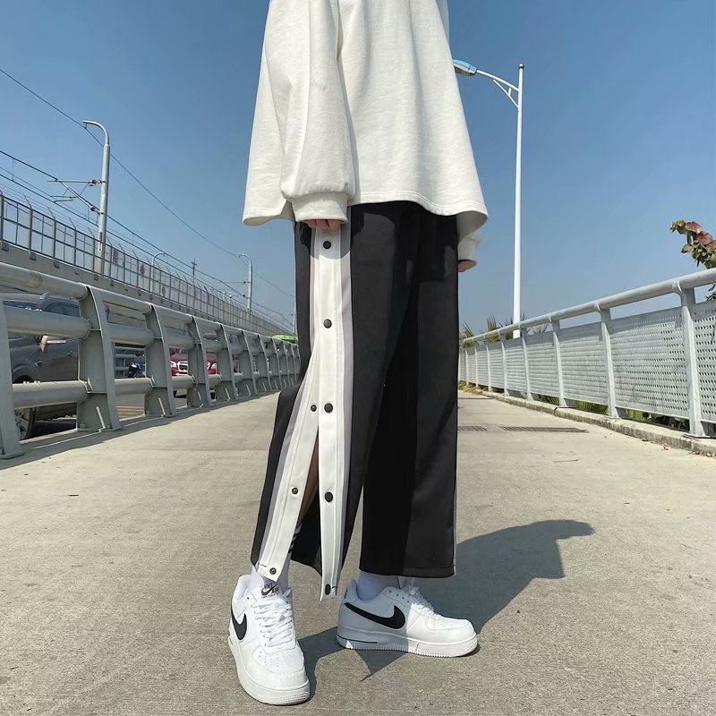 Meleg fleece-belelt sportos casual nadrág, lazán szabott, bokáig érő, középmagas derekú, húzózsinóros zárás