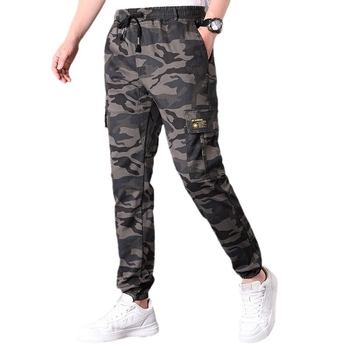 Ανδρικά παντελόνια καμουφλάζ για εργασία, ίσιο κόψιμο, με πολλαπλές τσέπες, βαμβακερά, κατάλληλα για άνοιξη-φθινόπωρο