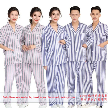 Ligoninės pacientų chalatas, medvilnė, unisex, ilgos rankovės, kostiumo tipo apykaklė, drėgmę išgarinanti medžiaga