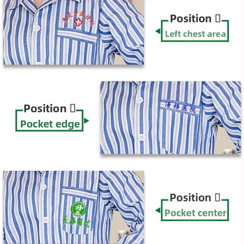 Ligoninės pacientų chalatas, medvilnė, unisex, ilgos rankovės, kostiumo tipo apykaklė, drėgmę išgarinanti medžiaga