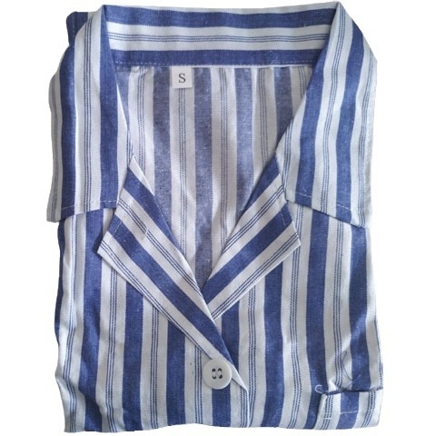 Ligoninės pacientų chalatas, medvilnė, unisex, ilgos rankovės, kostiumo tipo apykaklė, drėgmę išgarinanti medžiaga