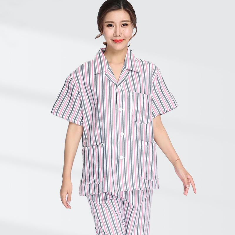 Ligoninės pacientų chalatas, medvilnė, unisex, ilgos rankovės, kostiumo tipo apykaklė, drėgmę išgarinanti medžiaga