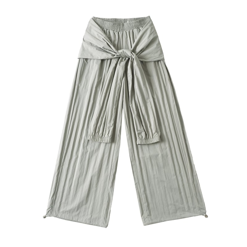 Дамски ежедневни панталони с широки крачоли, памук-еластанова смес, средна талия, микроеластичност, есен 2024