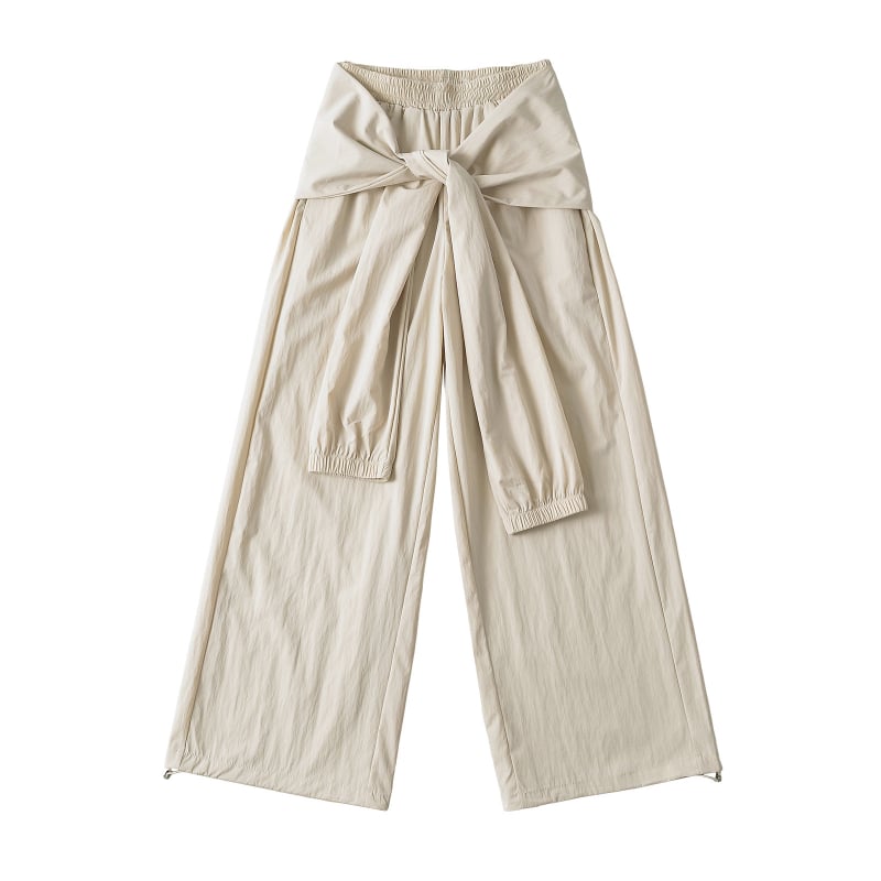 Дамски ежедневни панталони с широки крачоли, памук-еластанова смес, средна талия, микроеластичност, есен 2024