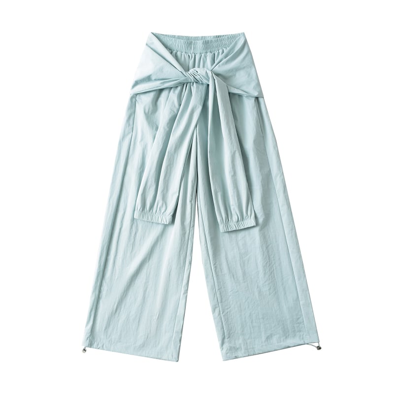 Дамски ежедневни панталони с широки крачоли, памук-еластанова смес, средна талия, микроеластичност, есен 2024