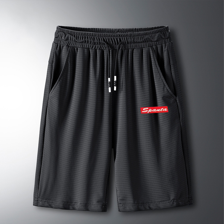 Férfiak számára sportos rövidnadrág, plusz méret, lazán szabott, gyorsan száradó poliészter anyag, nyári