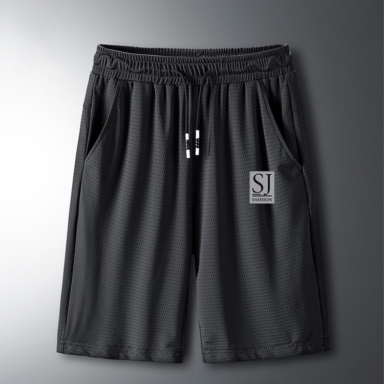 Férfiak számára sportos rövidnadrág, plusz méret, lazán szabott, gyorsan száradó poliészter anyag, nyári