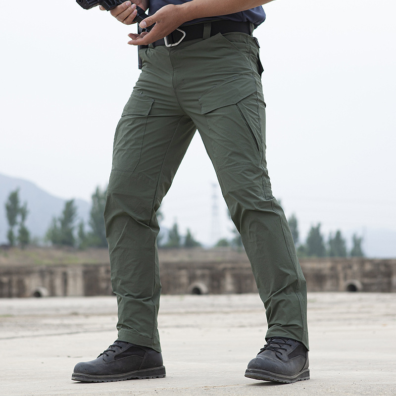Мъжки тактически панталони от найлон, еластични, бързосъхнещи, пролетни, с много джобове, карго стил