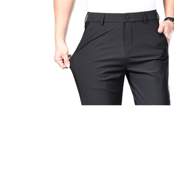 Ανδρικά καθημερινά παντελόνια με χαλαρή γραμμή и ίσια εφαρμογή, πολυεστέρας με ελαστικότητα τεσσάρων κατευθύνσεων, υψηλή ελαστικότητα, χωρίς σιδέρωμα, για την άνοιξη