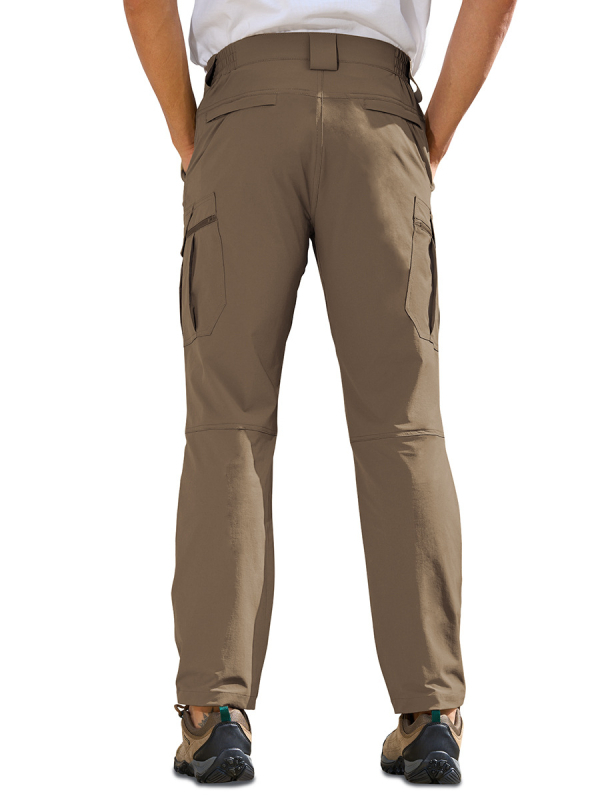 Мъжки бързосъхнещи панталони за туризъм и алпинизъм, еластичен найлон, едноцветни, с много джобове.