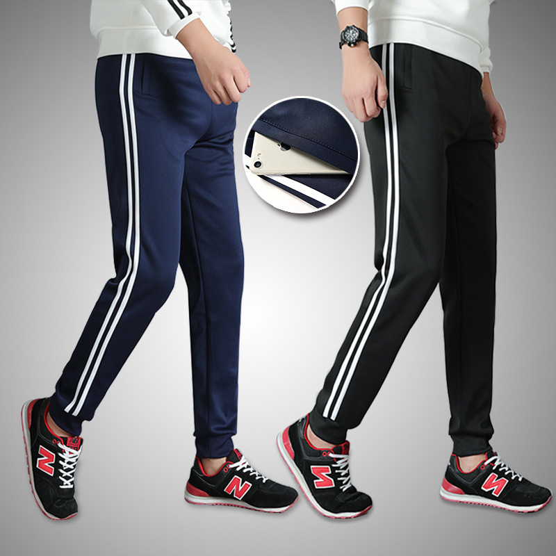 Χειμερινά παντελόνια σχολικής στολής με βελούδινο επένδυση, με δύο ρίγες, μεσαία μέση, 100% πολυεστέρας – αθλητικά παντελόνια για σχολείο