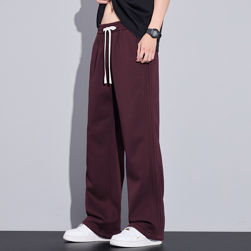 Férfi casual egyenes nadrág – pamut-poliészter keverék 60%/36%, középmagasságú derék, fűzős zárás, hosszú