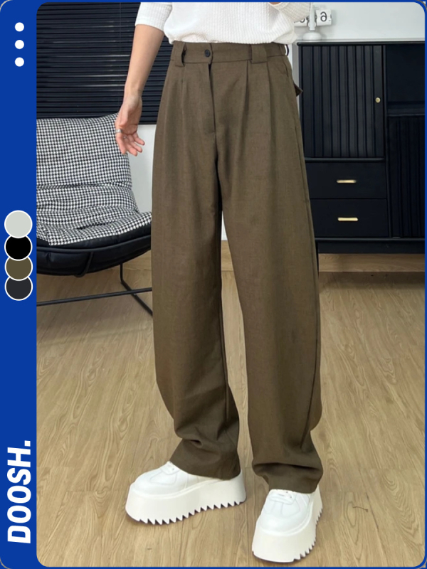 Férfiak számára laza szabású, széles szárú nadrág, 100% poliészter, tavasz–ősz