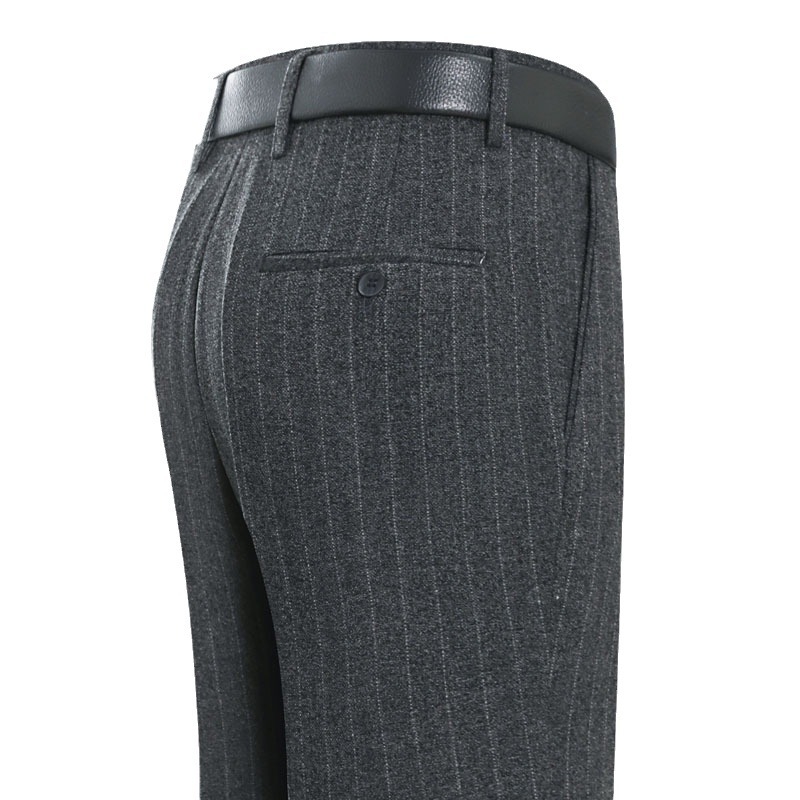 Muške hlače s ravnim krojem od vune, poslovni formalni stil, 85% vuna, bez glačanja, zimske