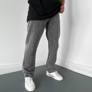 Мъжки дънки, с права кройка, нисък талия, модален плат, заешка козина