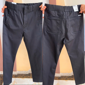 Ανδρικά παντελόνια business casual ίσιο κόψιμο, μεσαία μέση, φερμουάρ μπροστά, βαμβάκι-ελαστάν, ελαστικά