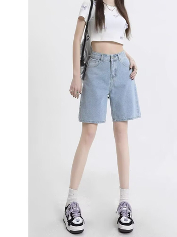 Ženske capri traperice – visoki pojas, slobodan kroj, pamuk-poliester smjesa, kapri dužina