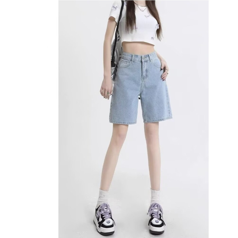 Ženske capri traperice – visoki pojas, slobodan kroj, pamuk-poliester smjesa, kapri dužina