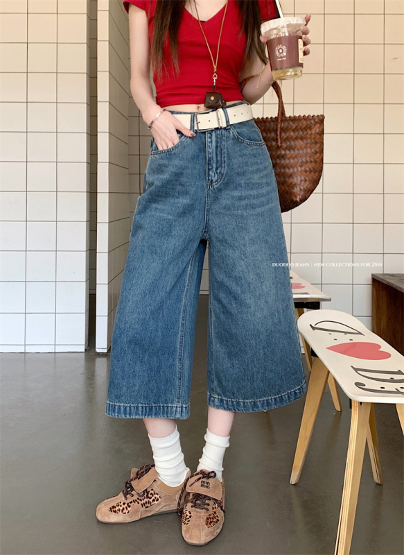 Traperice – široke, kratka duljina, visok pas, denim, mikroelastičnost