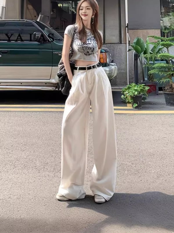 Denim farmernadrág magas derekú és széles szárú, 50–70% pamut, mikroelasztikusság