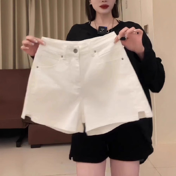 Дънкови къси панталони с ниска талия, права кройка, смес Spandex и полиестер, лято 2025