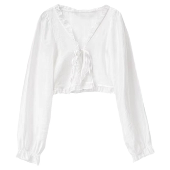 Ζακέτα σε γαλλικό στυλ, ύφασμα πολυεστέρα 90–95%, φιλικό προς το περιβάλλον μοτίβο, V-λαιμός, μανίκια τύπου φύλλων λωτού