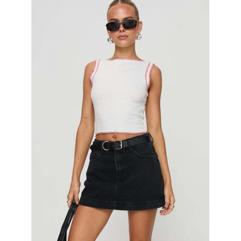 Женска дънкова пола-шорти – къс модел, артистично винтидж-ретро, смес полиестер и еластан, лято 2025