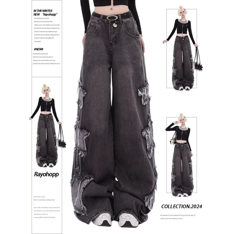 Farmernadrág – laza szabás, denim anyag, középmagas derék, mikroelasztikusság, street hipster stílus