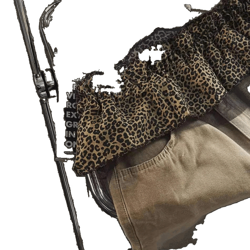 А-линейна мини пола с волани и връзки (95% полиестер, дзен стил, литературно ретро, пролет 2023)