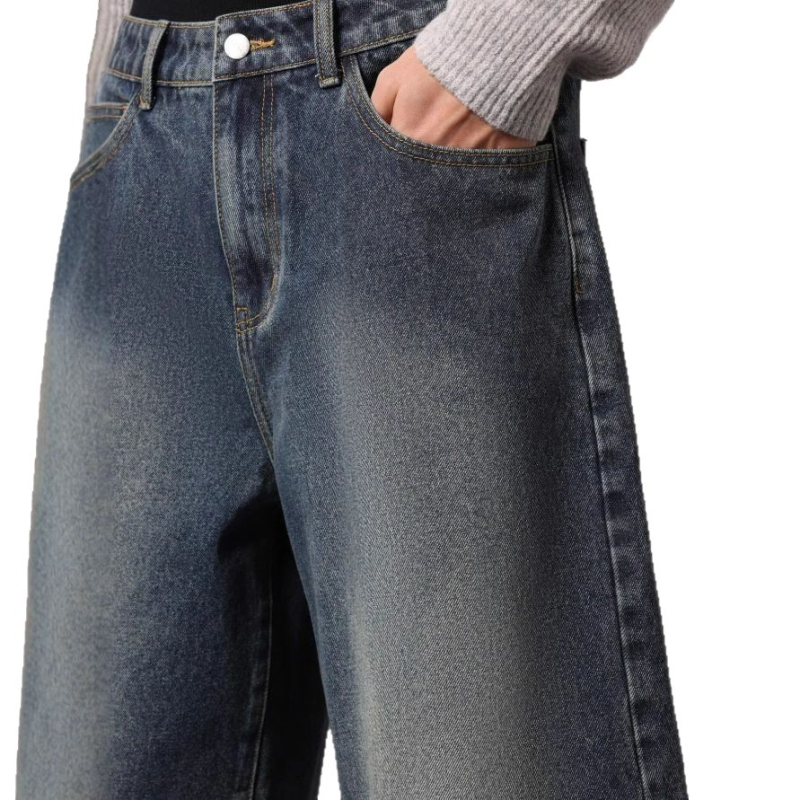 Vīriešu brīvi pieguļošas džinsa bikses, cropped garums, Harajuku stils, pavasara 2025 sākums