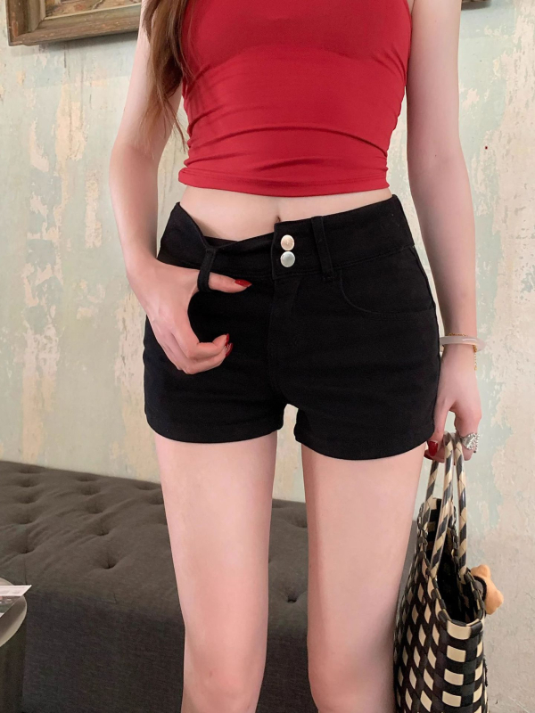 Jeans din denim pentru femei, talie înaltă, croială dreaptă, lungime trei sferturi, microelastic cu 50–70% spandex