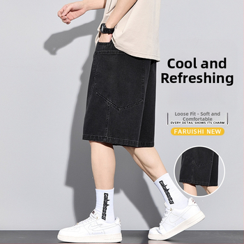 Памучни къси панталони с висока талия, свободна кройка, японски ретро стил, тънка материя