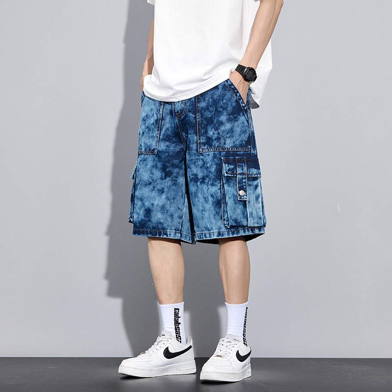 Памучни къси панталони с висока талия, свободна кройка, японски ретро стил, тънка материя