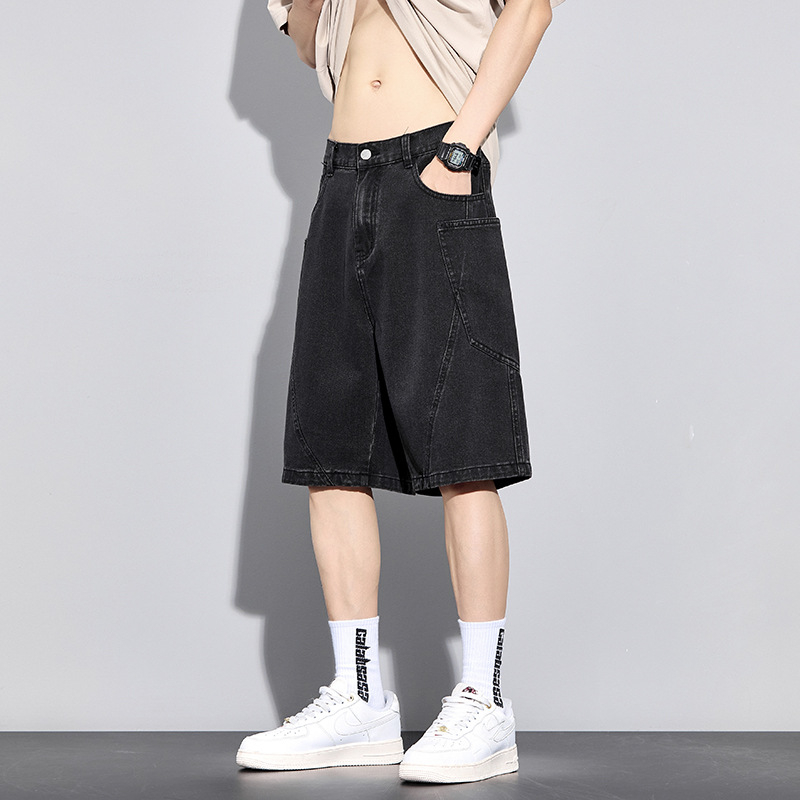 Памучни къси панталони с висока талия, свободна кройка, японски ретро стил, тънка материя