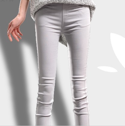 Női szoros nadrág, magas derekú, pamut-nylon-spandex keverék, vékony anyag, egyszínű mintázat, tavasz 2023