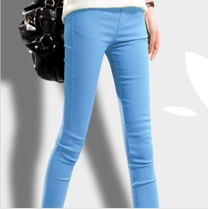 Női szoros nadrág, magas derekú, pamut-nylon-spandex keverék, vékony anyag, egyszínű mintázat, tavasz 2023