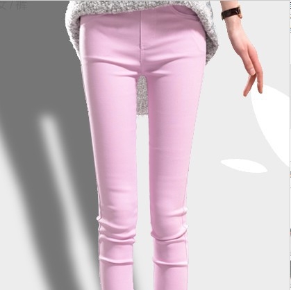 Női szoros nadrág, magas derekú, pamut-nylon-spandex keverék, vékony anyag, egyszínű mintázat, tavasz 2023