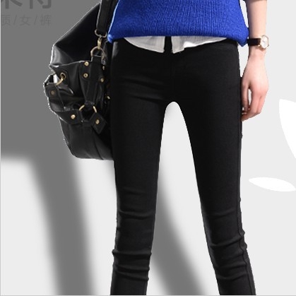 Női szoros nadrág, magas derekú, pamut-nylon-spandex keverék, vékony anyag, egyszínű mintázat, tavasz 2023